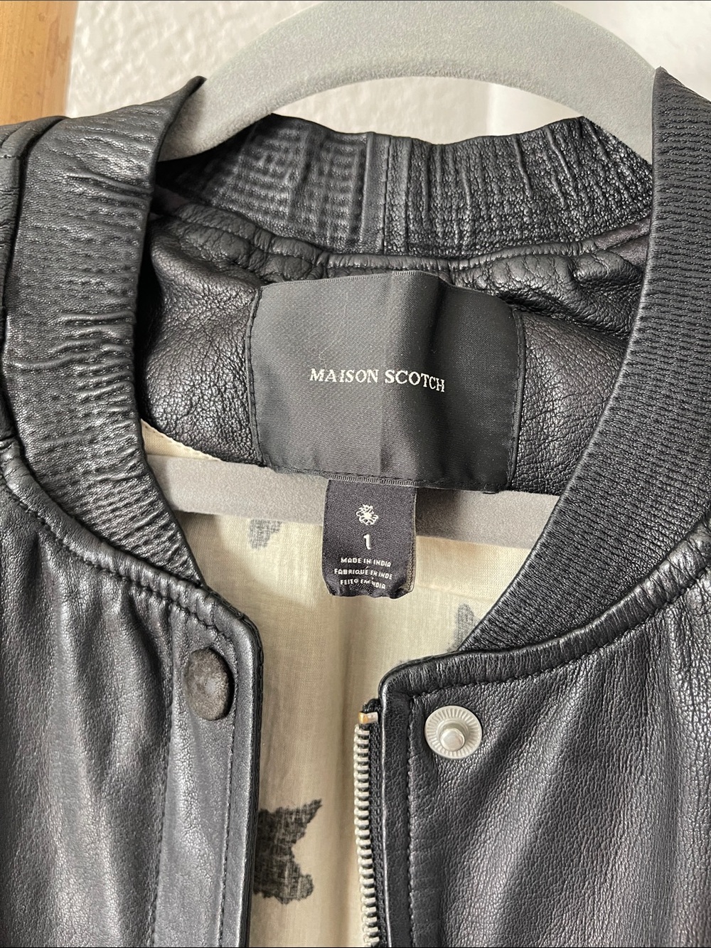 Scotch & Soda Maison Scotch Leather Bomber Jacket - Picture 7 of 11